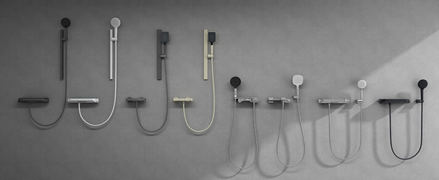 glasvilla Duschsystem mit Thermostat, Duscharmatur Komplettset mit Sicherheitsverriegelung, 3 Strahlarten höhenverstellbar Duschbrause mit Unterauslauf aus Messing  Duschsystem9