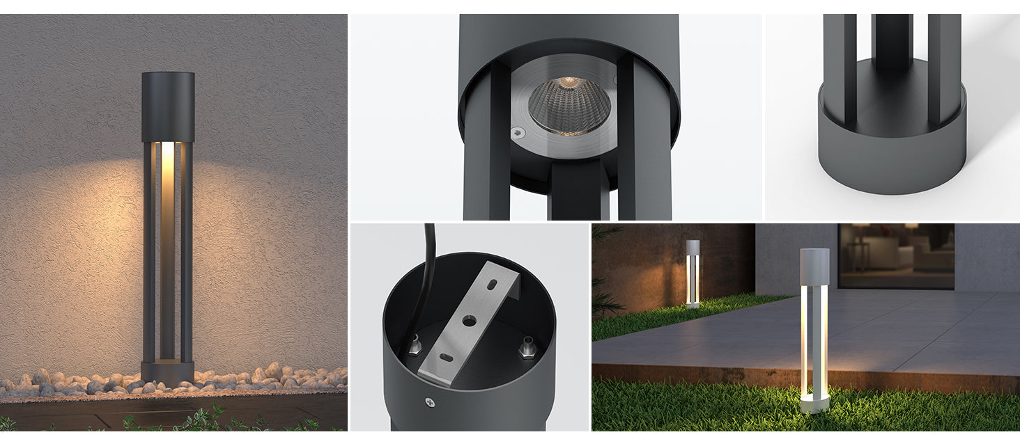 glasvilla Außenleuchte ⌀120xH700mm IP65 Wegeleuchte Außen | Pollerleuchte für Garten, 3000K Stehlampe Gartenlampe | Außenlampe Standleuchte 10W NeoForge