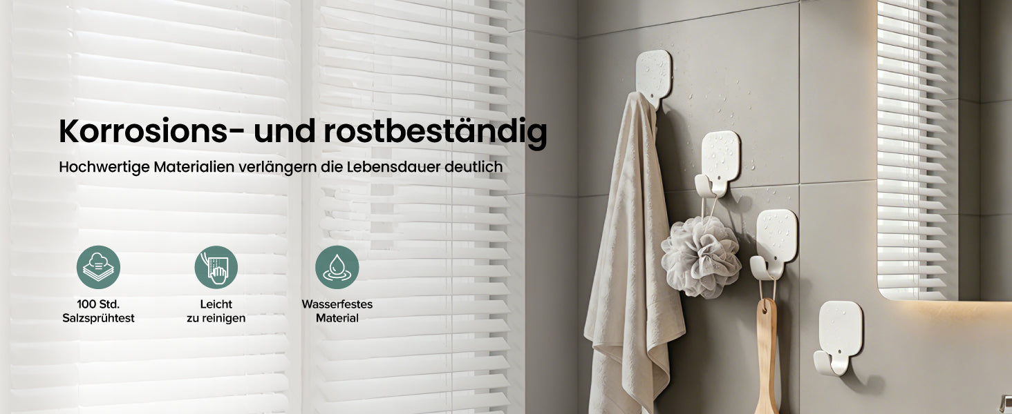 glasvilla Kleiderhaken 4 Stück, Garderobenhaken ohne bohren aus Aluminiumlegierung, Wandhaken  Stalo-15