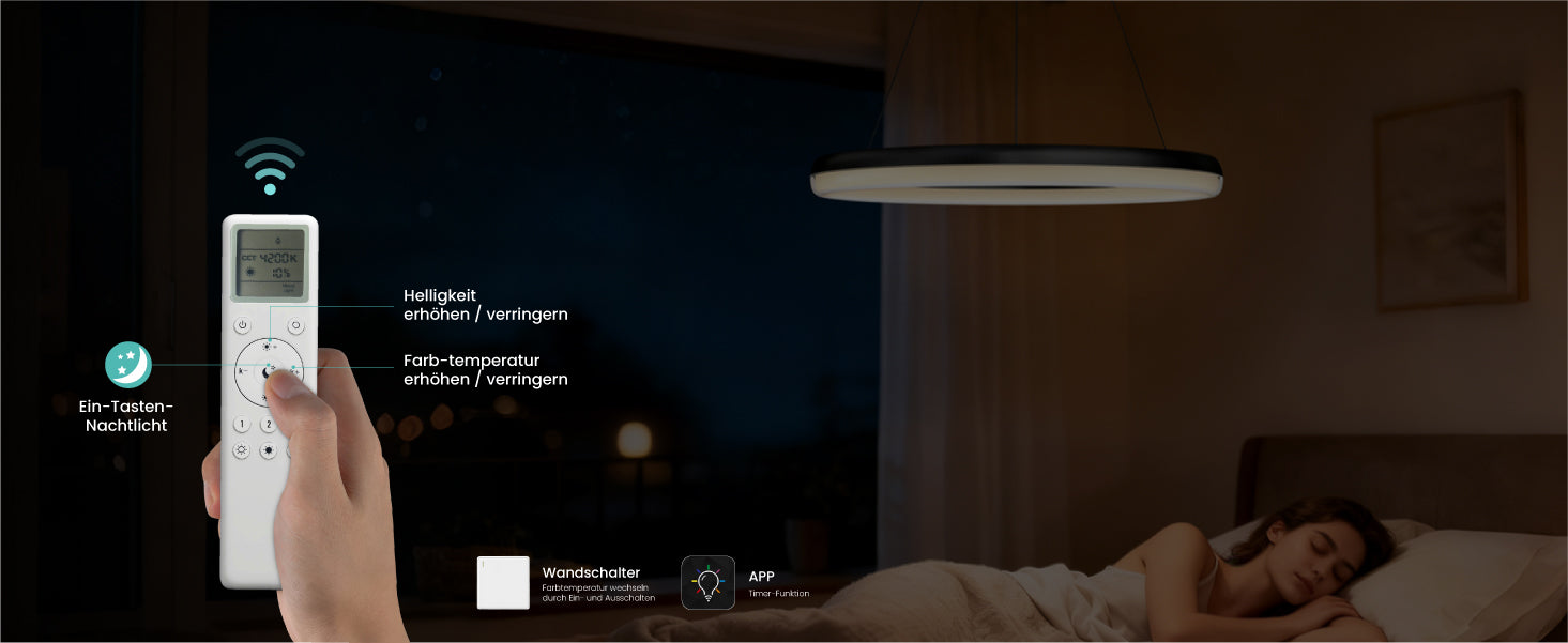 glasvilla Mai & Mai Suspension luminaire de salle à manger, LED moderne, intensité variable en continu 3000K–6000K, lampe de table à manger design réglable en hauteur avec télécommande et interrupteur mural, Luvina05