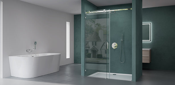 glasvilla Porte de Douche en Niche Paroi de Douche Cabine de Douche Porte Coulissante ESG 8mm en Verre Transparent avec NANO Teramo04-2
