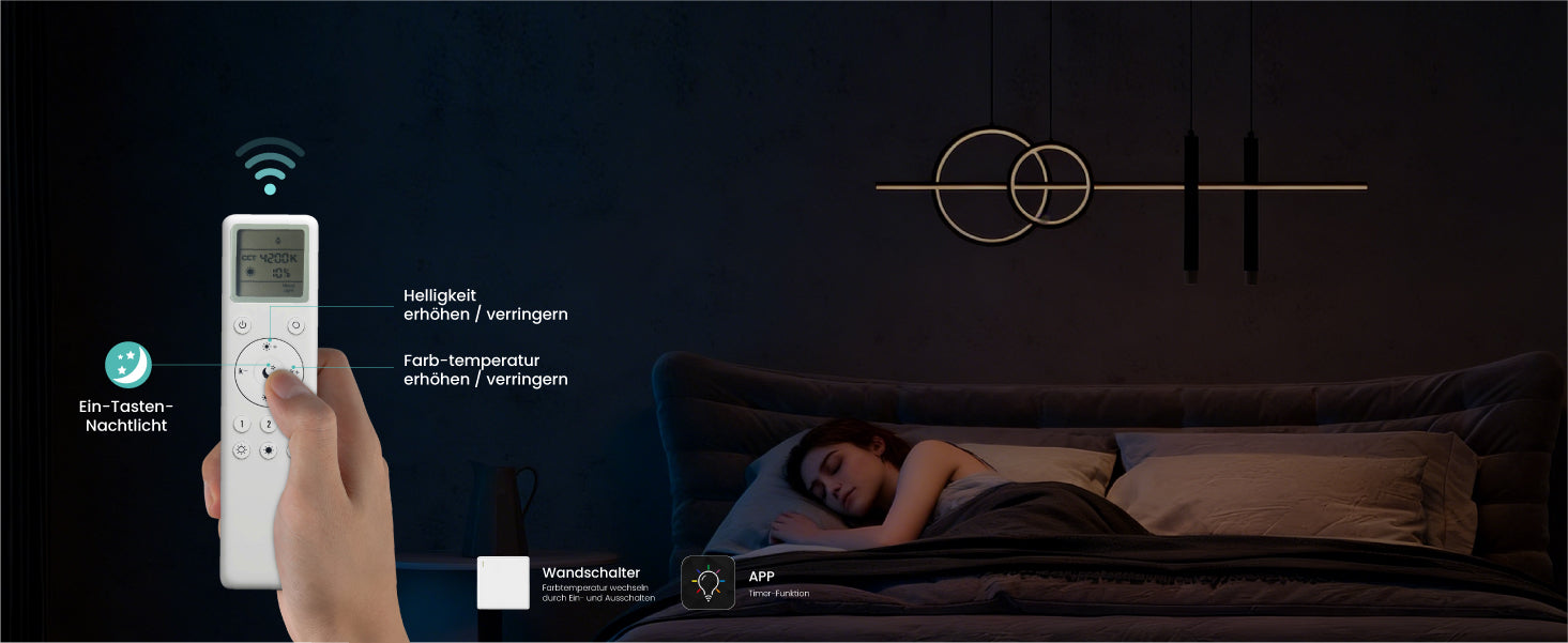 glasvilla Pendelleuchte 100cm LED Hängelampe Linear design 3000K/4200K/6000K Verstellbares Kabel 30W Hängeleuchte Alivetta2256