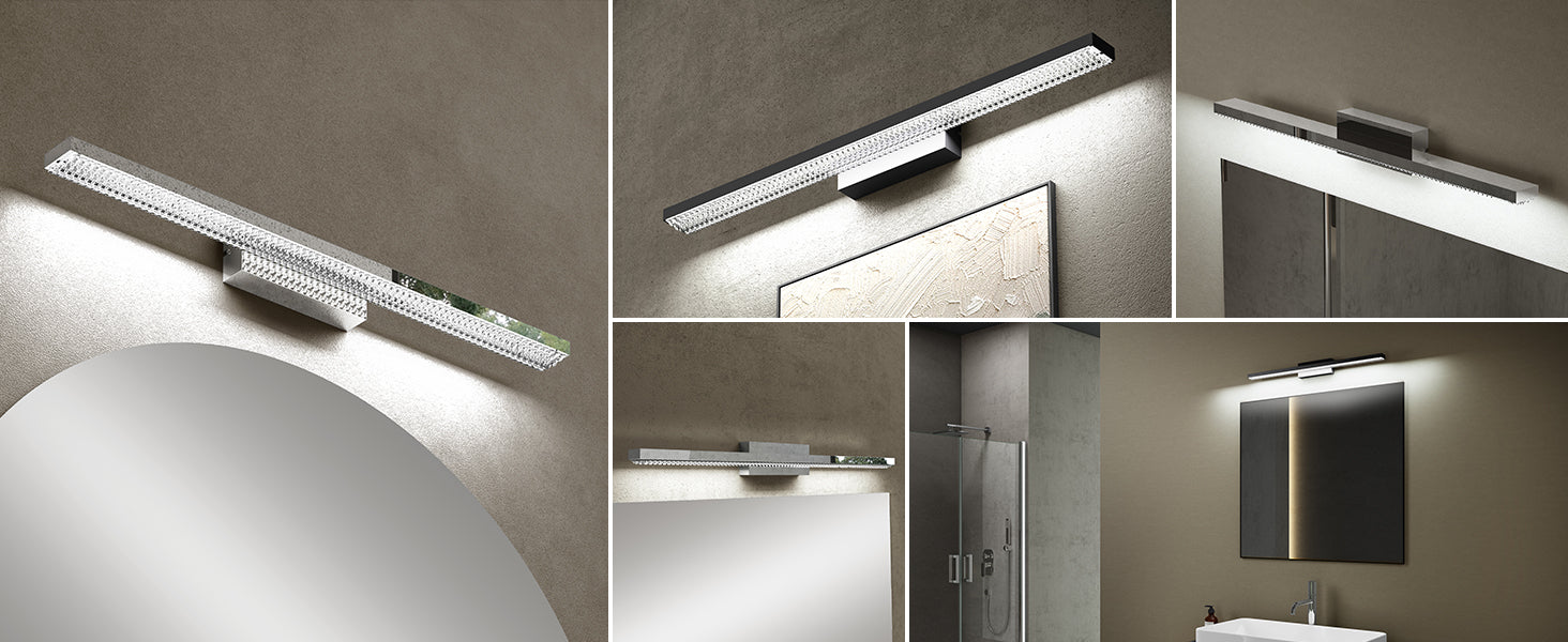 glasvilla Lampe de Salle de Bain LED pour Miroir | Lampe Miroir, Lampe de Salle de Bain 6000K | Applique Murale LED 14W
