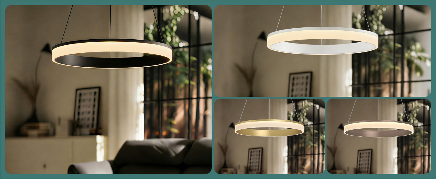 glasvilla suspension luminaire pour salle à manger, lampe suspendue LED, intensité variable en continu 3000K–6000K, lampe de salle à manger réglable en hauteur avec télécommande et interrupteur mural Luvina02