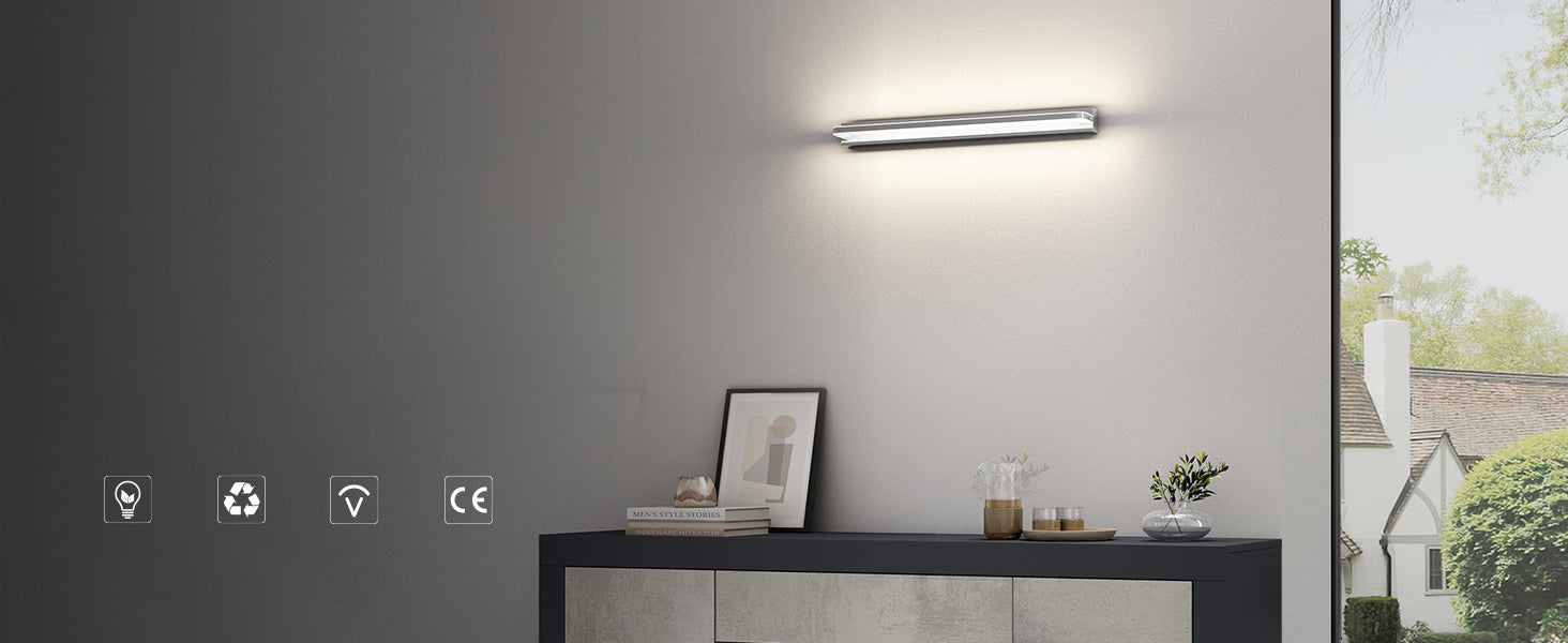 glasvilla Lampe de Salle de Bain LED pour Miroir | Lampe de Miroir 4000K pour Salle de Bain | Applique Murale LED SparkLuxe