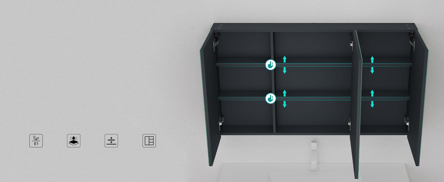 glasvilla Spiegelschrank Bad mit Beleuchtung Badschrank mit SpiegellampeSpiegelleuchte 180° Drehbar LED Badlampe Luxaris