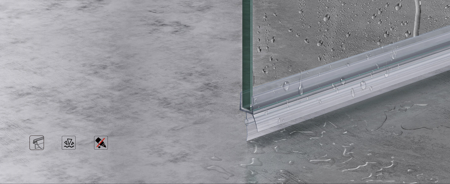 Glasvilla – Junta de ducha en PVC para puertas y cabinas 6–8 mm