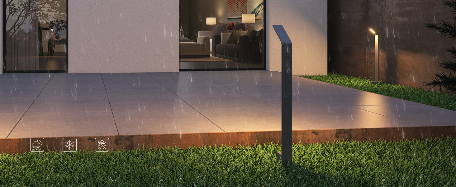 glasvilla Éclairage Extérieur IP65 | Éclairage de Chemin Extérieur | Borne Lumineuse pour Jardin, Lampadaire 3000K | Lampe d’Extérieur Lampadaire 6W Pfadfinder