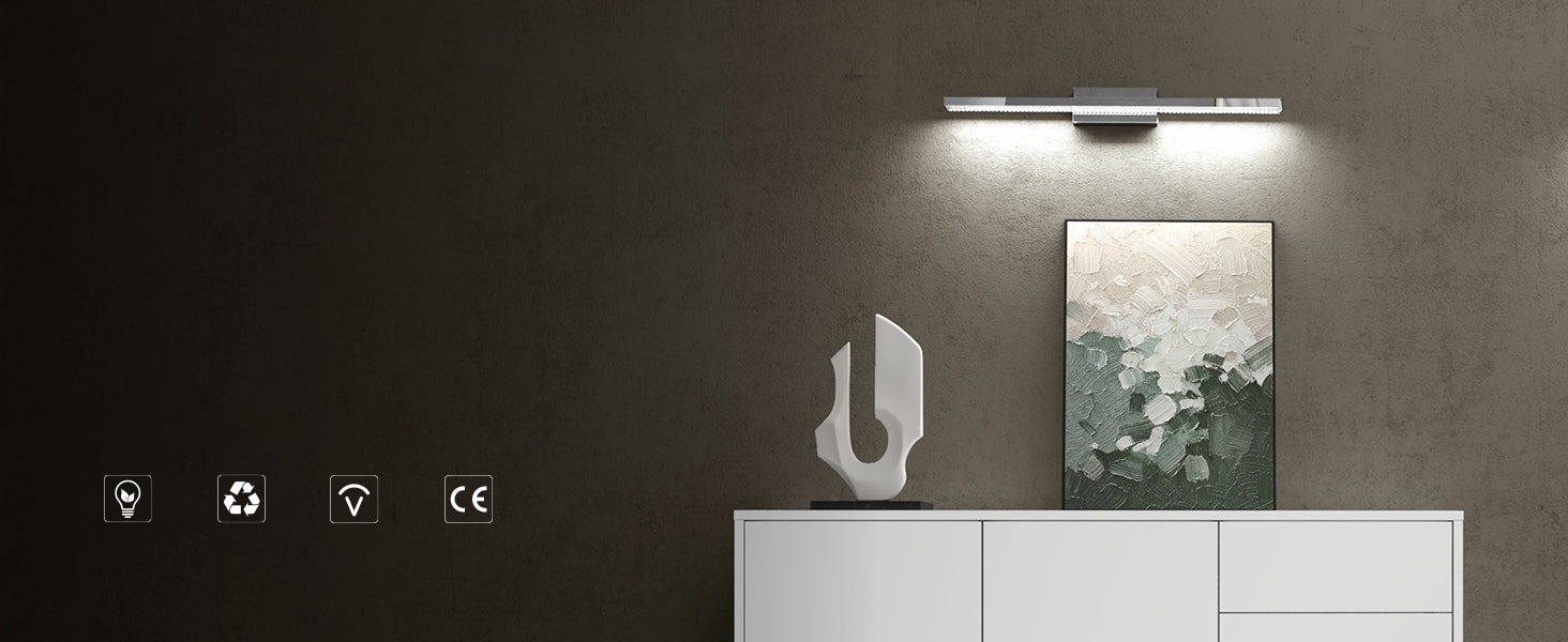 glasvilla Lampe de Salle de Bain LED pour Miroir | Lampe Miroir, Lampe de Salle de Bain 6000K | Applique Murale LED 14W