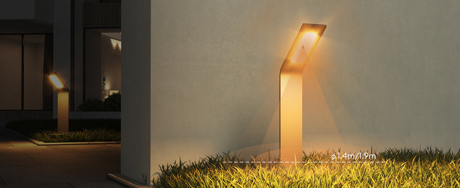 glasvilla Éclairage Extérieur IP65 | Éclairage de Chemin Extérieur | Borne Lumineuse pour Jardin, Lampadaire 3000K | Lampe d’Extérieur Lampadaire 6W Pfadfinder