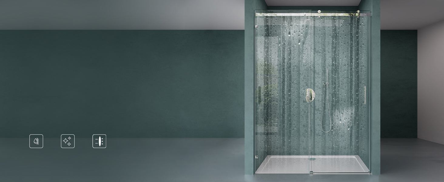 glasvilla Porte de Douche en Niche Paroi de Douche Cabine de Douche Porte Coulissante ESG 8mm en Verre Transparent avec NANO Teramo04-2