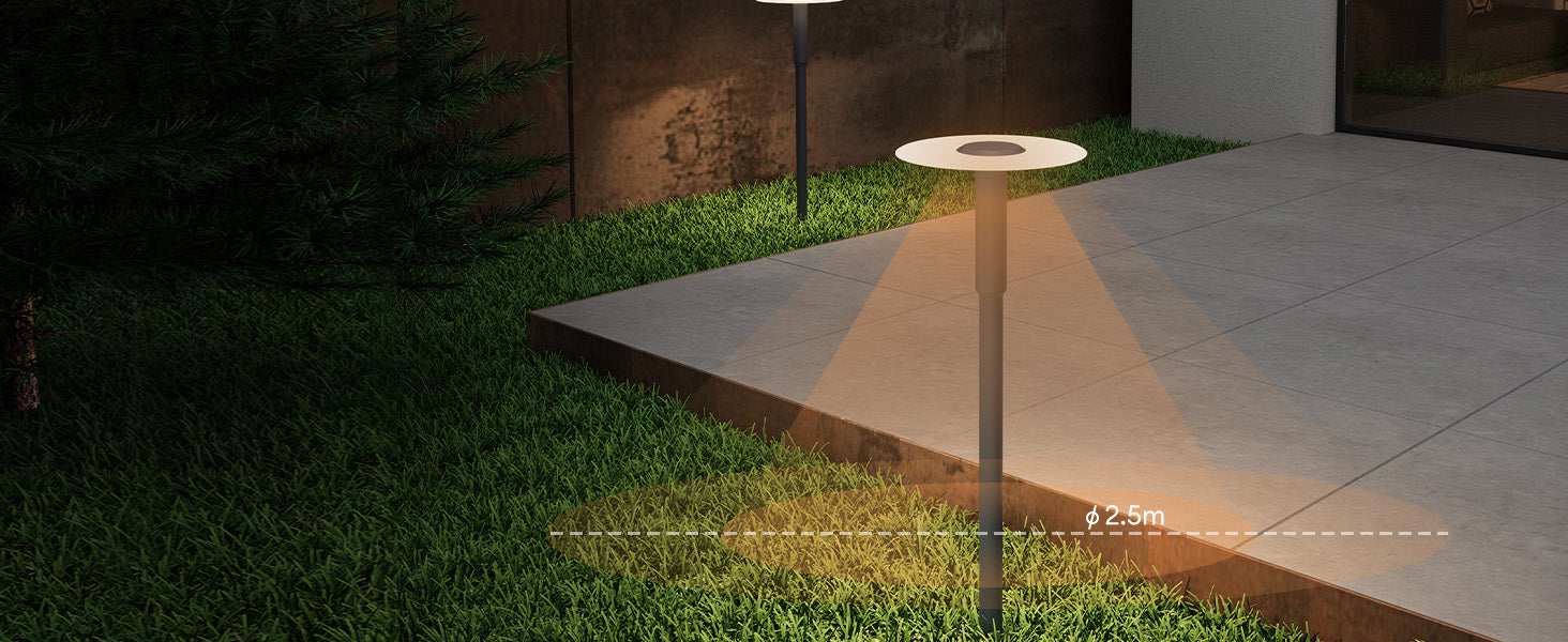 glasvilla Außenleuchte ⌀300xH804mm IP65 Wegeleuchte Außen | Pollerleuchte für Garten, 3000K Stehlampe Gartenlampe | Außenlampe Standleuchte 6W StellaeLights