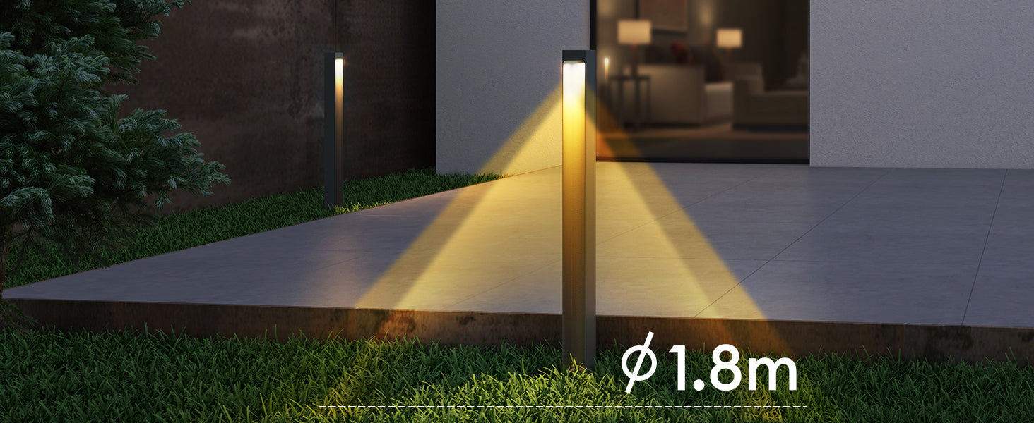 glasvilla Außenleuchte IP65 Wegeleuchte Außen | Außenpollerleuchte für Garten, 3000K Stehlampe Gartenlampe | Außenlampe Standleuchte 5W BaldersLights