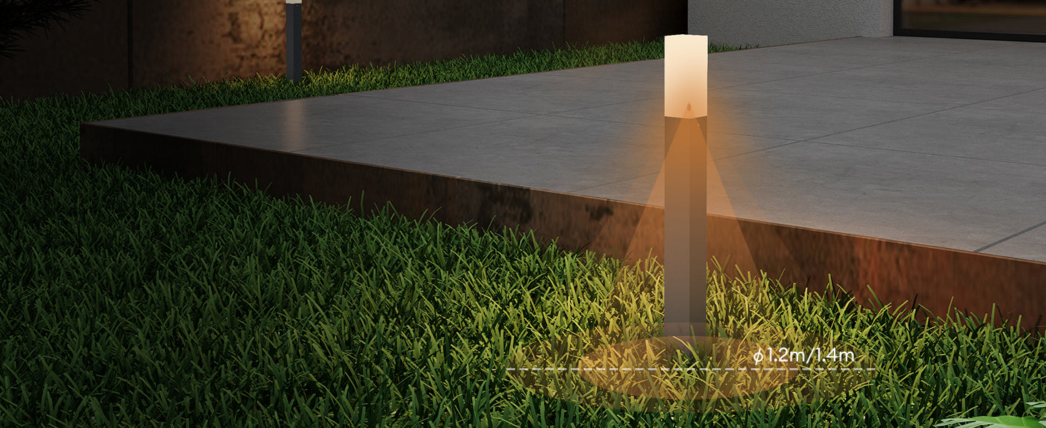 glasvilla Éclairage Extérieur IP65 Éclairage de Chemin Extérieur | Borne Lumineuse pour Jardin, Lampadaire 3000K, Lampe de Jardin | Lampadaire d’Extérieur 3W Deus Lumina