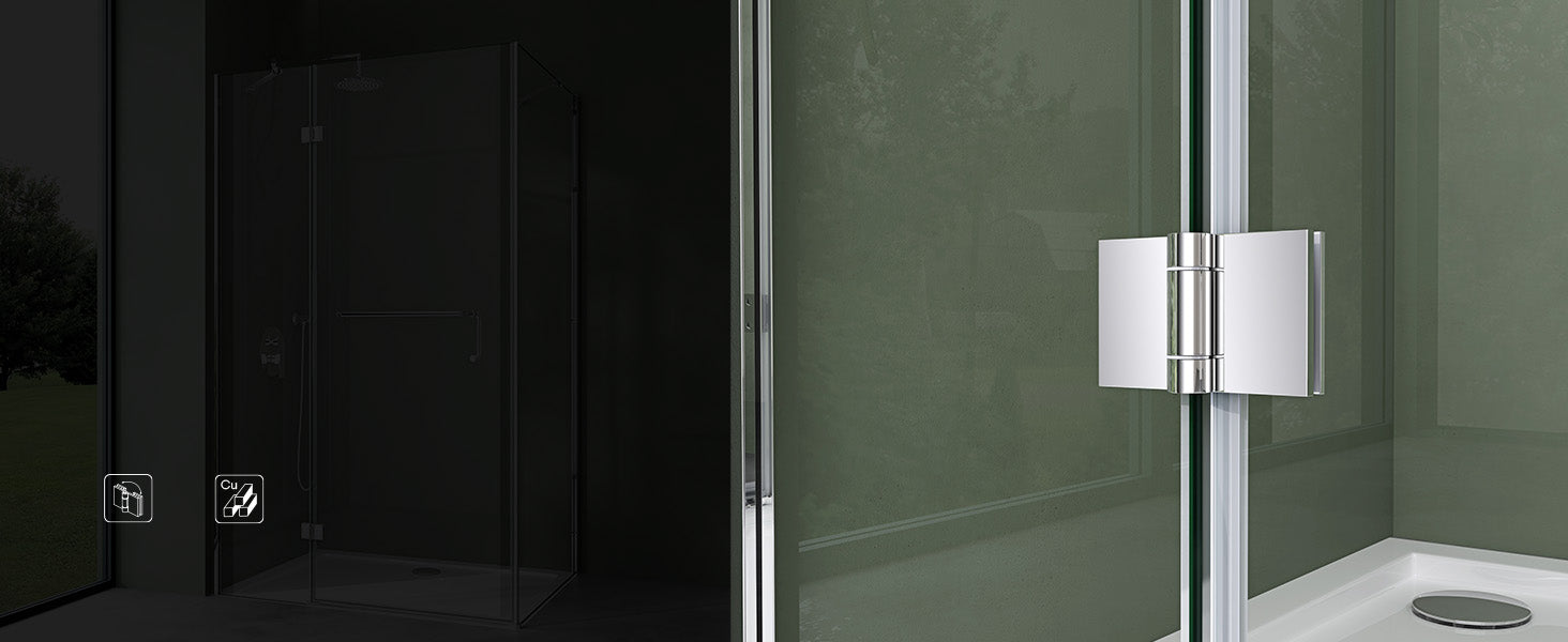 cabina de ducha glasvilla, mampara de ducha 6mm de vidrio de seguridad ESG con efecto loto y recubrimiento nano repelente de suciedad, ducha de vidrio real R04k