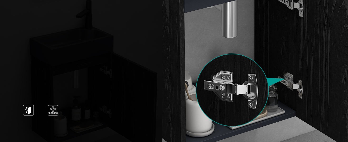 glasvilla Mobile Bagno Sospeso Include Lavabo da Minerale fuso Antracite opaco e Specchio LED Mobile da Bagno 46x26x63cm Pisa