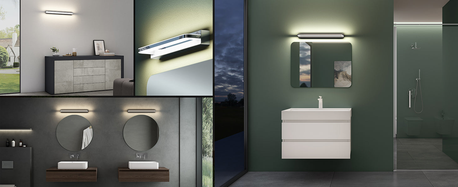 glasvilla Lampe de Salle de Bain LED pour Miroir | Lampe de Miroir 4000K pour Salle de Bain | Applique Murale LED SparkLuxe