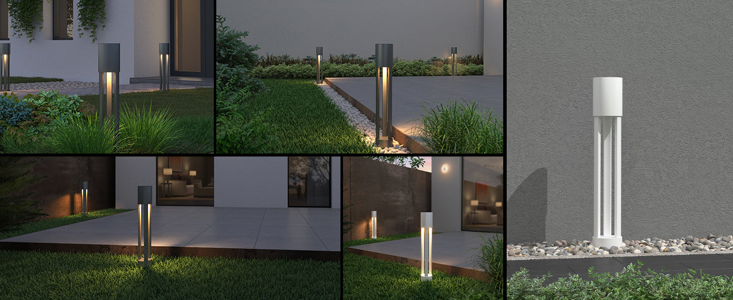 glasvilla Außenleuchte ⌀120xH700mm IP65 Wegeleuchte Außen | Pollerleuchte für Garten, 3000K Stehlampe Gartenlampe | Außenlampe Standleuchte 10W NeoForge