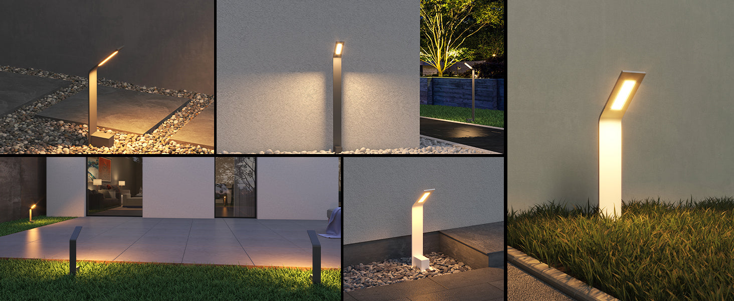 glasvilla Éclairage Extérieur IP65 | Éclairage de Chemin Extérieur | Borne Lumineuse pour Jardin, Lampadaire 3000K | Lampe d’Extérieur Lampadaire 6W Pfadfinder