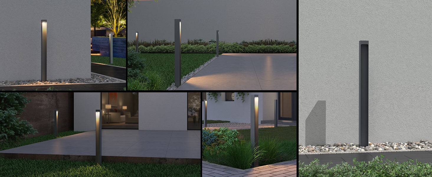 glasvilla Außenleuchte IP65 Wegeleuchte Außen | Außenpollerleuchte für Garten, 3000K Stehlampe Gartenlampe | Außenlampe Standleuchte 5W BaldersLights