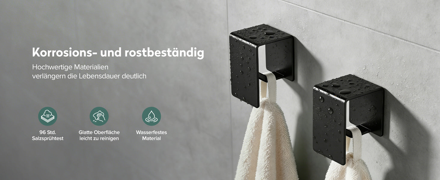 glasvilla Handtuchhaken ohne Bohren, Kleiderhaken Handtuchhalter selbstklebend , Badetuchhalter Wandhaken für Bad und Küche,  Tavrin-01