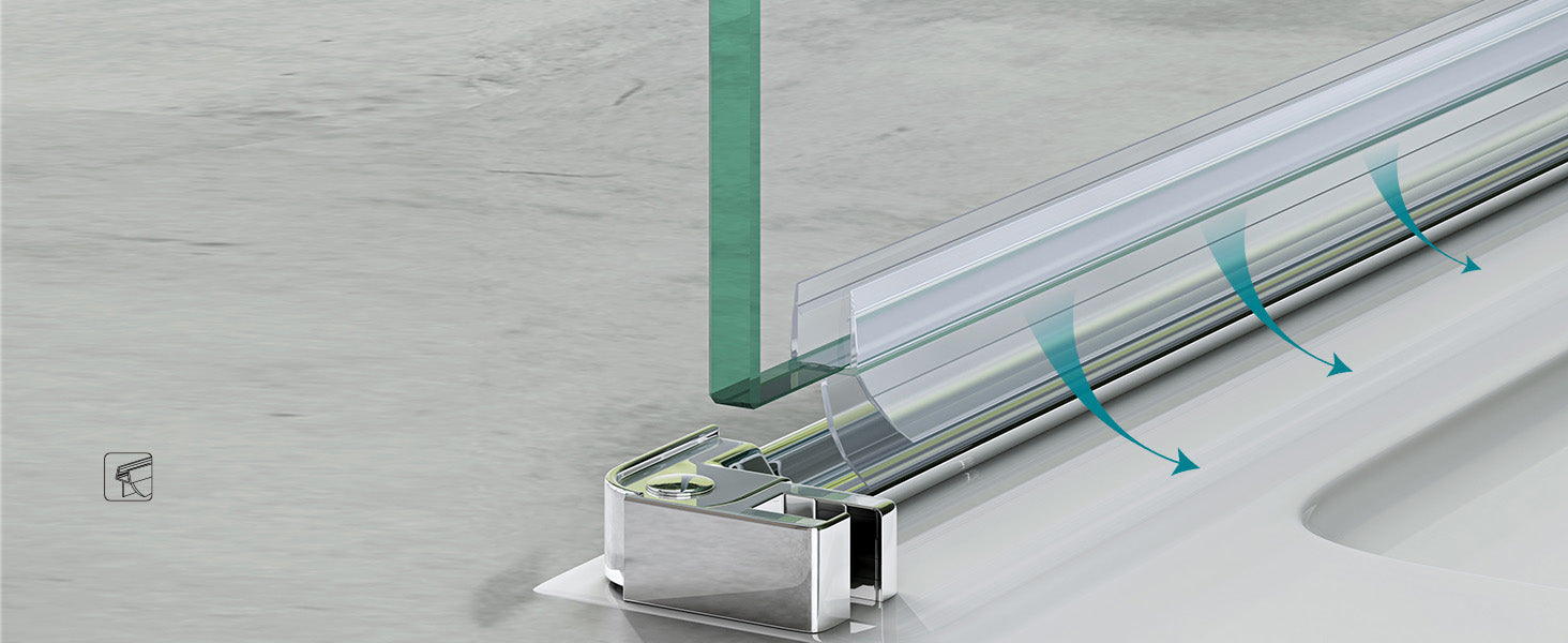 cabina de ducha glasvilla, mampara de ducha 6mm de vidrio de seguridad ESG con efecto loto y recubrimiento nano repelente de suciedad, ducha de vidrio real R04k