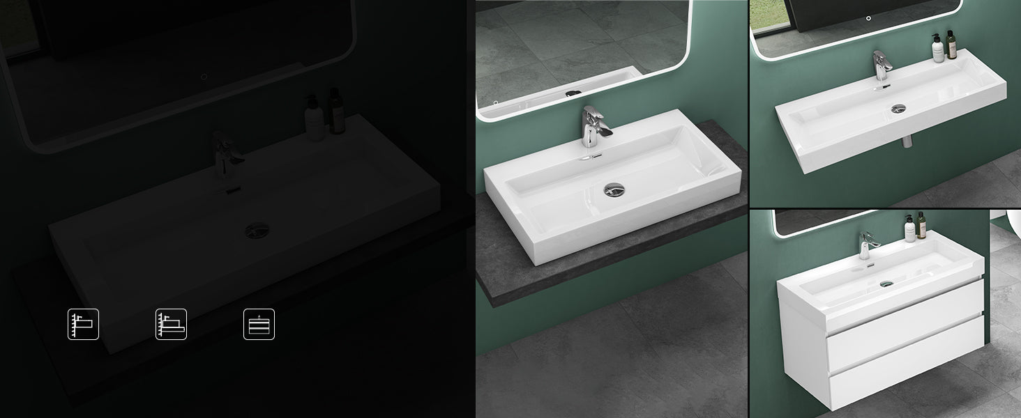 Lavabo Glasvilla Col06 Diseño minimalista en Mineralguss premium
