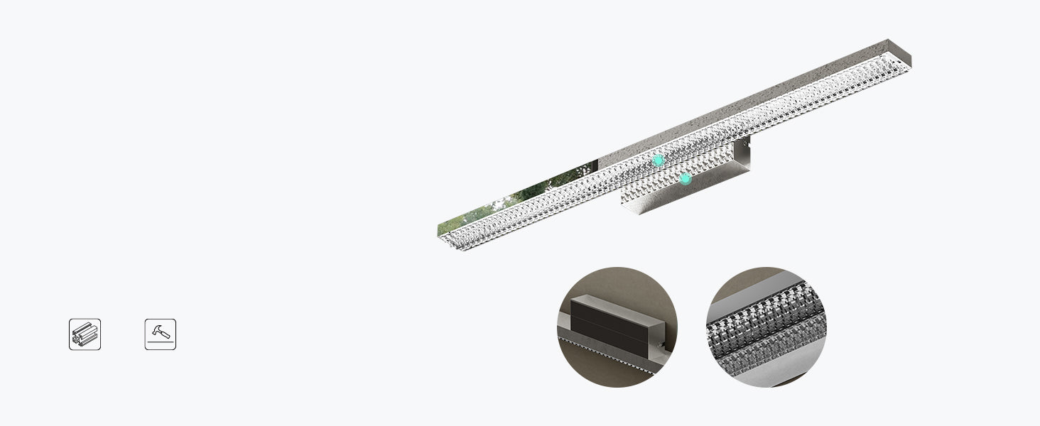glasvilla Lampe de Salle de Bain LED pour Miroir | Lampe Miroir, Lampe de Salle de Bain 6000K | Applique Murale LED 14W