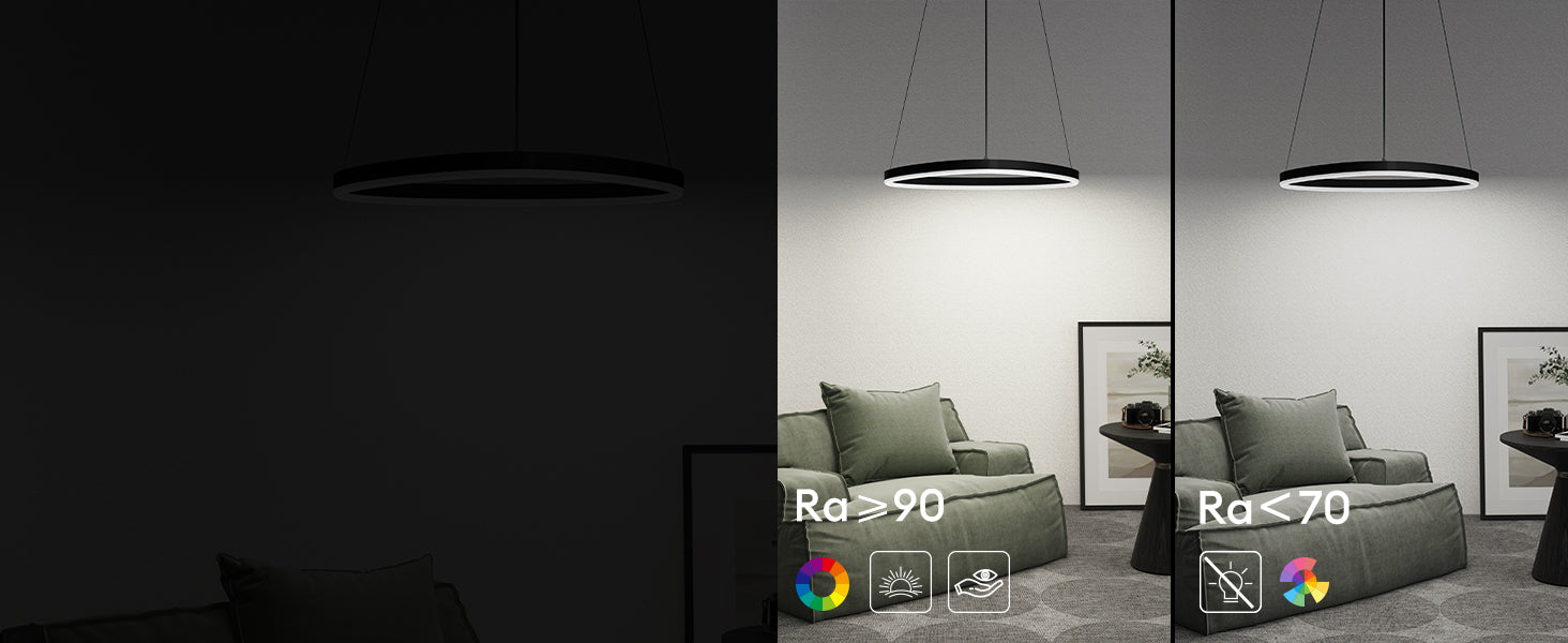 Glasvilla Design – Lámpara colgante LED con cable ajustable para comedor, salón y dormitorio