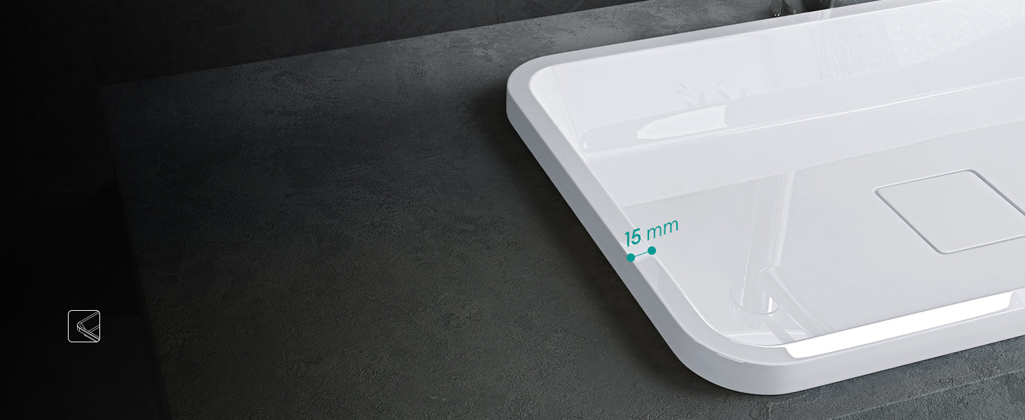 glasvilla Lavabo da Incasso da Marmo Fuso Lavandino Bagno da Appoggio con Coperchio di Scarico Col104