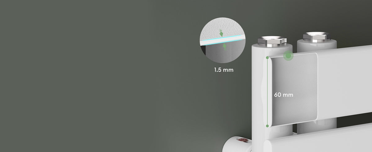 glasvilla Radiateur de Salle de Bain Branchement Latéral Électrique Radiateur Sèche-Serviettes Chauffage de Salle de Bain FN avec Résistance 02