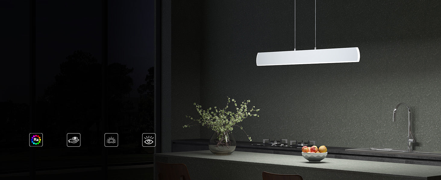 glasvilla Suspension LED Lampe Suspendue Dimmable avec Télécommande Câble Réglable pour Salle À Manger Salon Chambre
