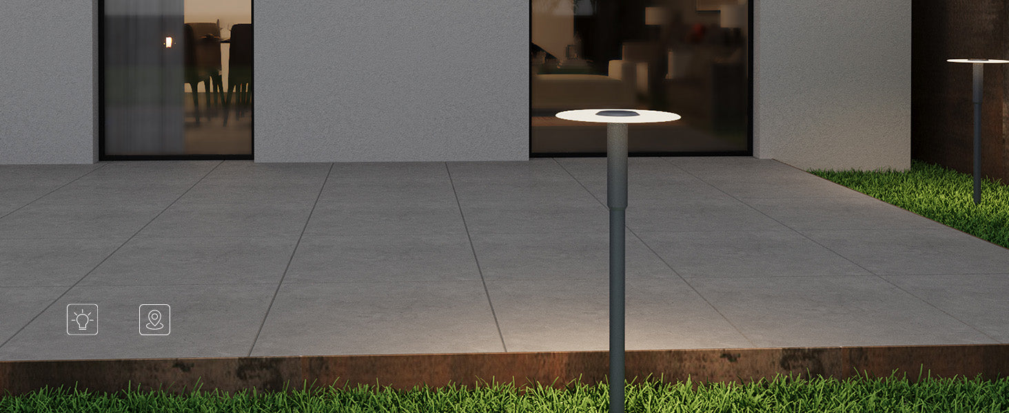 glasvilla Außenleuchte ⌀300xH804mm IP65 Wegeleuchte Außen | Pollerleuchte für Garten, 3000K Stehlampe Gartenlampe | Außenlampe Standleuchte 6W StellaeLights