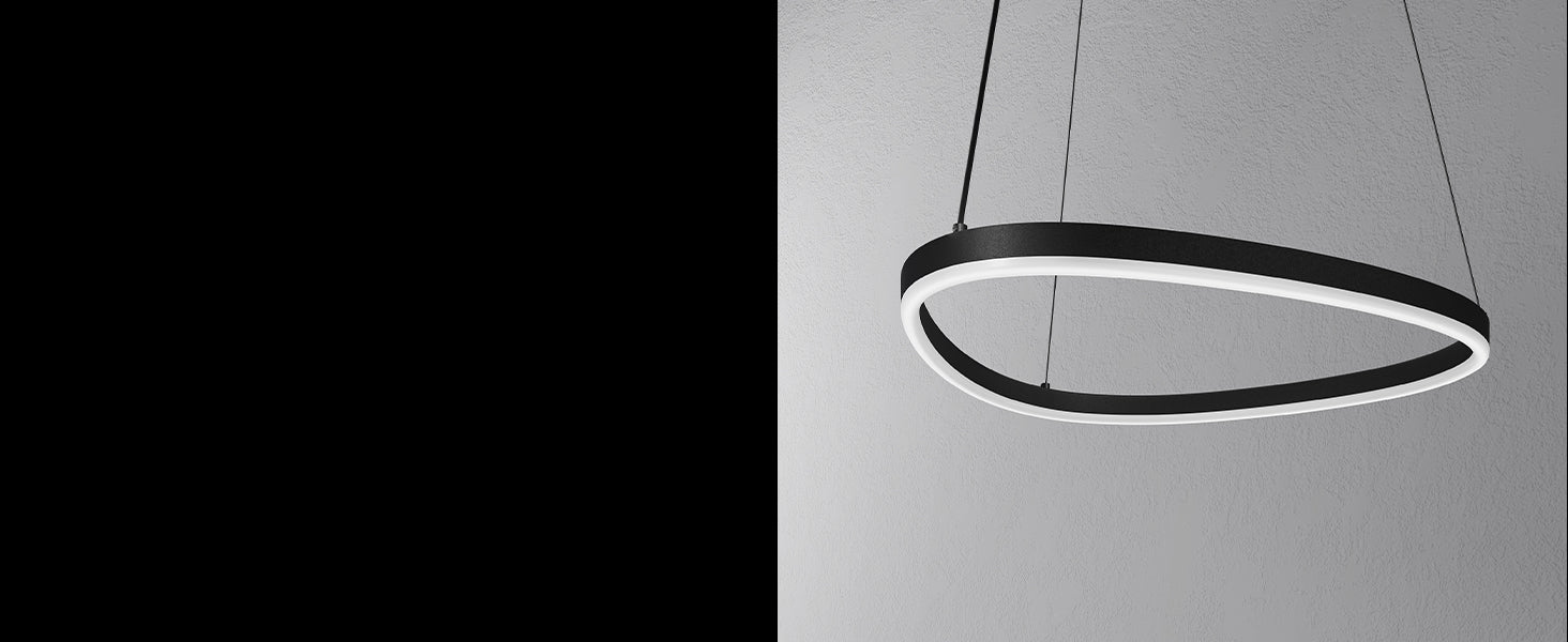 glasvilla Pendelleuchte 50cm LED Hängelampe Dynamisches Wellendesign 3000K/4000K/6000K Verstellbares Kabel 16W Hängeleuchte für Esszimmer Wohnzimmer Schlafzimme Alivetta7287