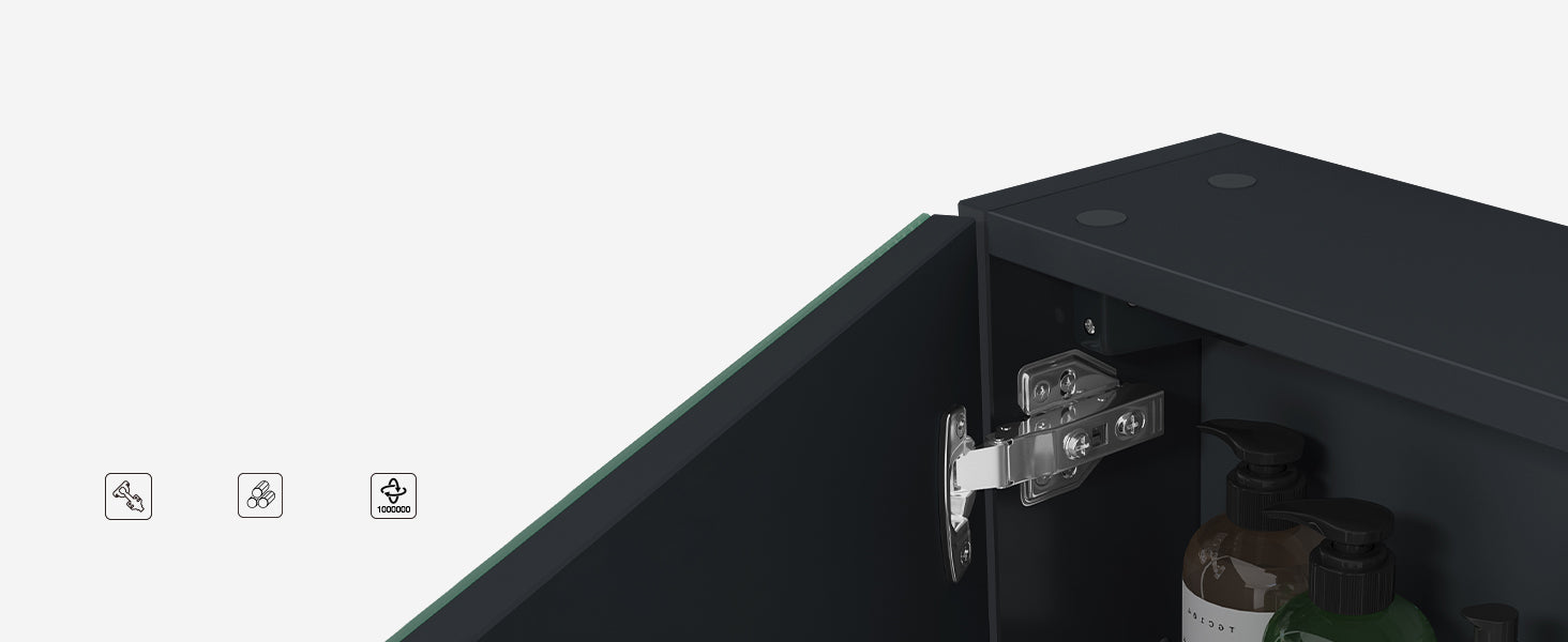 glasvilla Spiegelschrank Bad mit Beleuchtung Badschrank mit SpiegellampeSpiegelleuchte 180° Drehbar LED Badlampe Luxaris