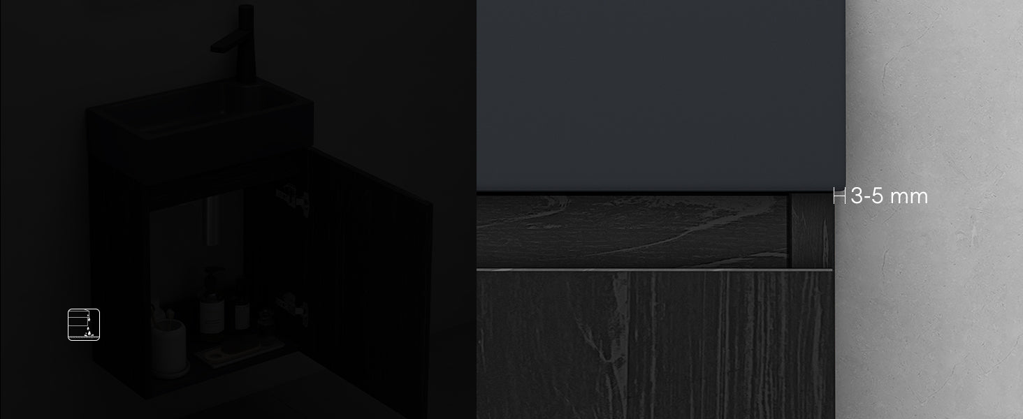 glasvilla Mobile Bagno Sospeso Include Lavabo da Minerale fuso Antracite opaco e Specchio LED Mobile da Bagno 46x26x63cm Pisa