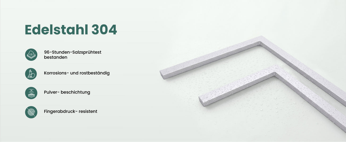 glasvilla Porta Asciugamani Bagno da Terra a 2 Bracci, Portasciugamani in Acciaio per Bagno, Antiruggine, Tavrin-02