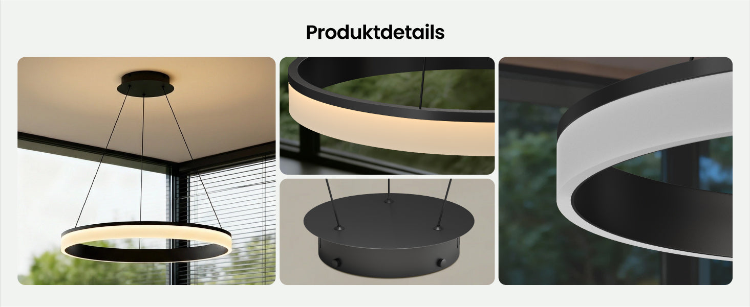 glasvilla suspension luminaire pour salle à manger, lampe suspendue LED, intensité variable en continu 3000K–6000K, lampe de salle à manger réglable en hauteur avec télécommande et interrupteur mural Luvina02