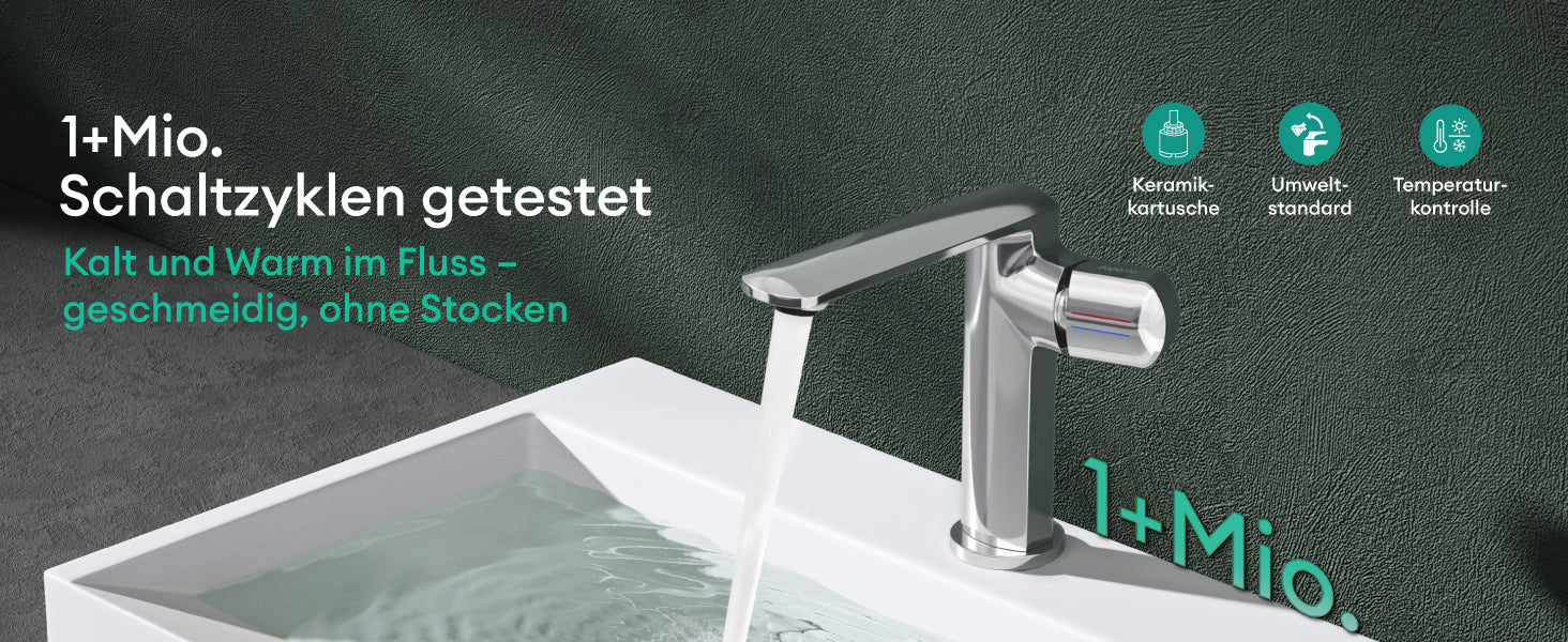glasvilla Armatur Wasserhahn Bad Waschbeckenarmatur Badinstallationen Einhebelmischer WAO-1180-1190