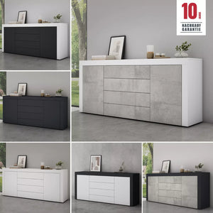 glasvilla Sideboard Aufbewahrungsschrank BTH: 167x36x70 cm mit 2 Schränken und 4 Schubladen Kommode Mehrzweckschrank Möbel Schrank03