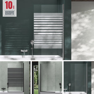 glasvilla Duschwand für Badewanne Badewannenwand Sicherheitsglas mit NANO-Versiegelung Badewannentrennwand Badewannenaufsatz 80x140cm Cortona201