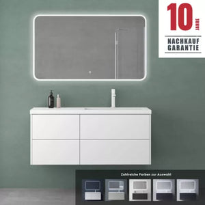 glasvilla Ensemble de Meubles de Salle de Bain 120 cm | Meuble Sous-Vasque avec Meuble Bas à Fermeture Amortie | 4 Tiroirs | Meuble de Salle de Bain Moment