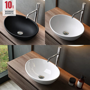 Lavabo de Encimera Glasvilla Brüssel205 Diseño Ovalado con Sellado Nano