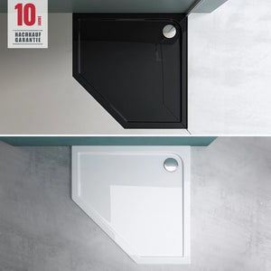 Glasvilla Design – Plato de ducha acrílico pentagonal Faro5, altura 4 cm