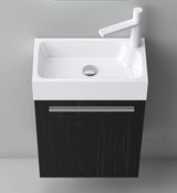 glasvilla Badmöbelset Kleiner Waschbeckenunterschrank 46 cm Unterschrank mit Weiß Waschschbecken aus Mineralguss für Gäste-WC Pisa