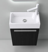 glasvilla Badmöbelset Kleiner Waschbeckenunterschrank 46 cm Unterschrank mit Weiß Waschschbecken aus Mineralguss für Gäste-WC Pisa