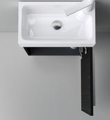 glasvilla Badmöbelset Kleiner Waschbeckenunterschrank 46 cm Unterschrank mit Weiß Waschschbecken aus Mineralguss für Gäste-WC Pisa