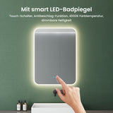 glasvilla Miroir Mural de Salle de Bain Miroir de Salle de Bain LED avec Interrupteur Tactile Antibuée Couche Antibuée
